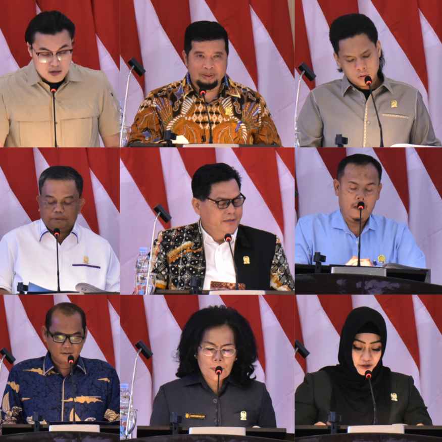 Penyampaian pendapat masing-masing fraksi di DPRD Kota Medan.