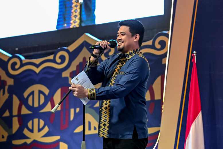 010726_GUBSU_APEKSI_03.jpg Gubernur Sumatera Utara (Sumut) Bobby Nasution di Pembukaan Rakernas APEKSI XVIII yang diselenggarakan di Grand City Hall, Kota Medan, Rabu (1/7/2026) malam.