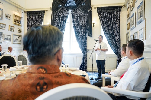 Jamuan makan siang dalam rangka penguatan sinergi antara Pemko Medan, BPJS Ketenagakerjaan, serta perusahaan-perusahaan strategis di Kota Medan untuk mewujudkan Universal Coverage Jamsostek (UCJ) di D'Heritage Balai Kota Medan, Rabu (8/7/2026).